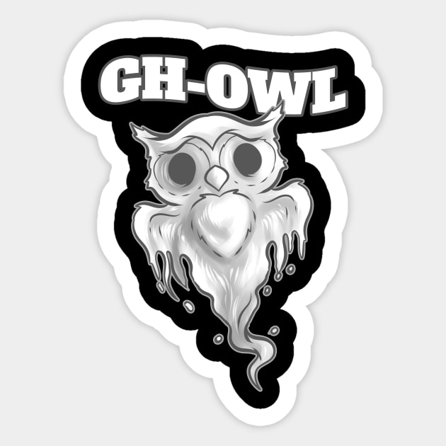 Gh-owl Instead Of Ghoul Spirit Owl Halloween Sticker by SinBle